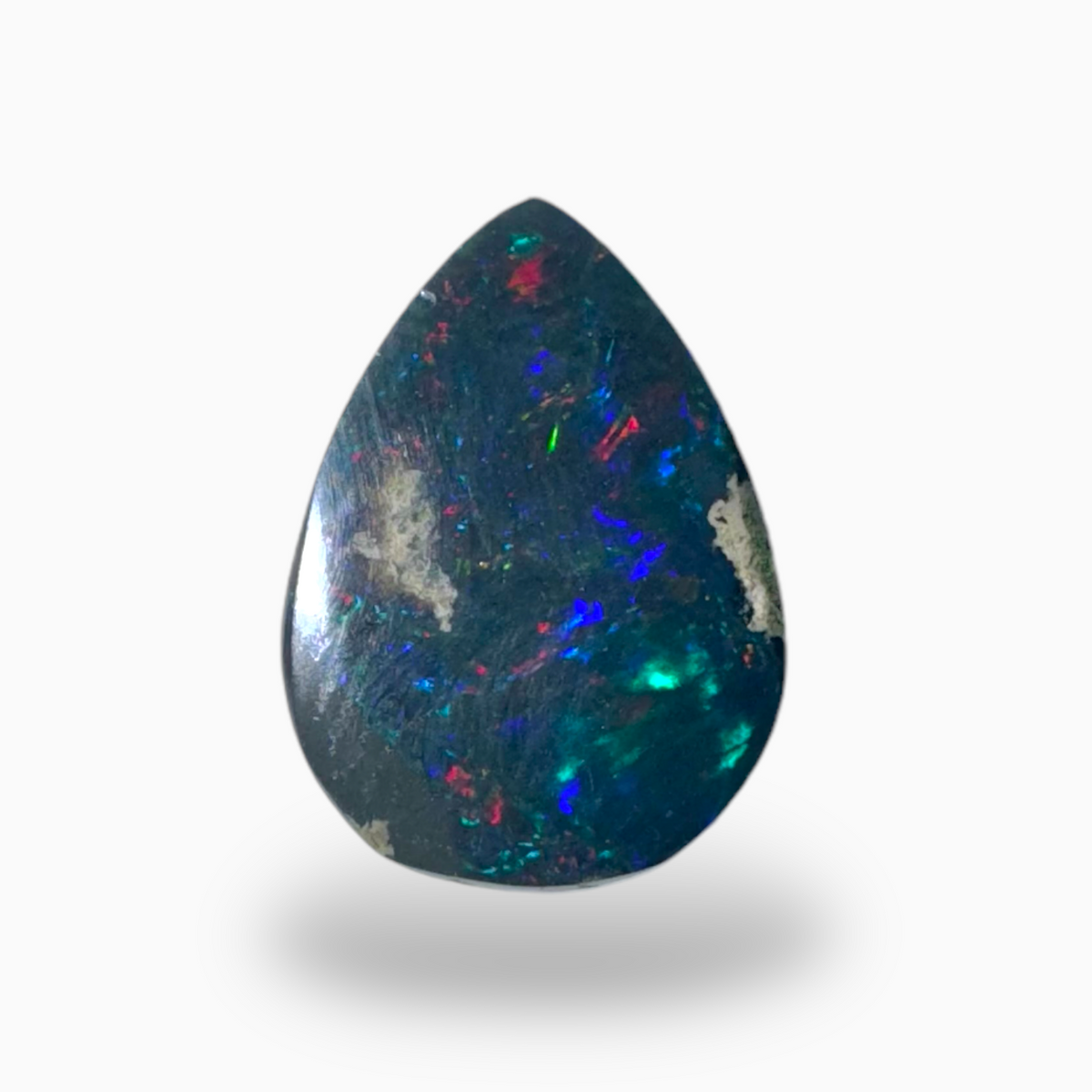 Natural Black Ethiopian Opal Stone 2.56 Carats Pear Cabochon Shape Size 12X9mm