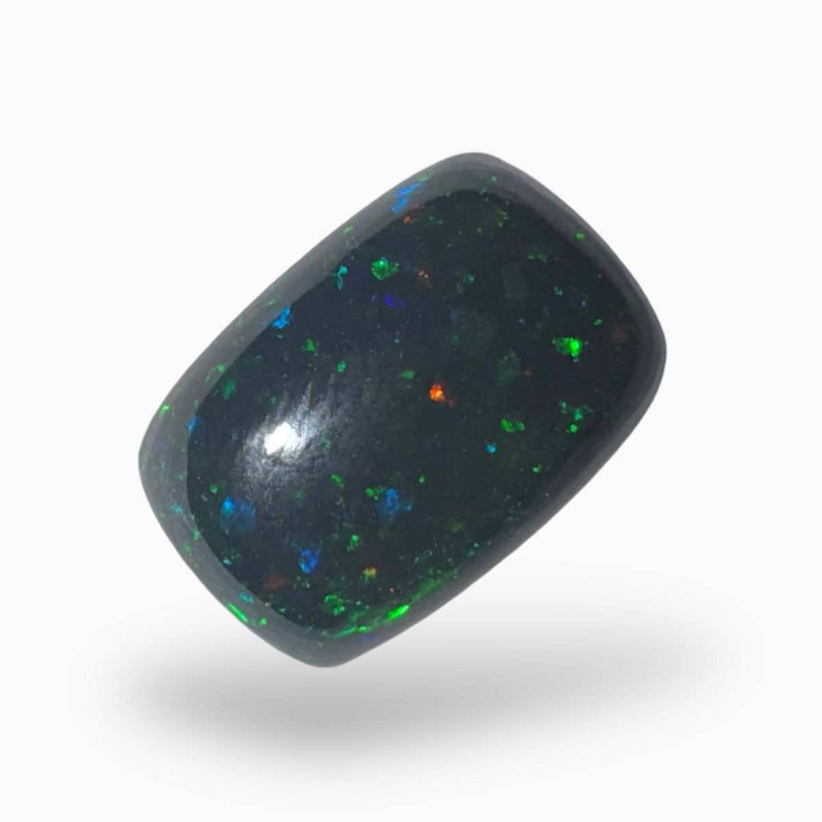 Natural Black Ethiopian Opal Stone 3.03 Carats Square Cabochon Shape Size 12.5X8.5mm