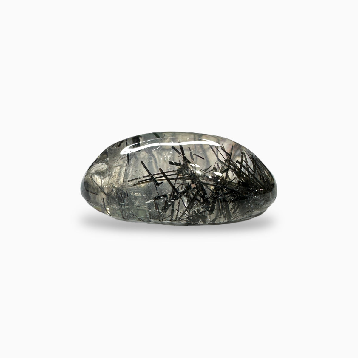 Black Rotile Quartz Stone 15.79 Carats 20x13 mm