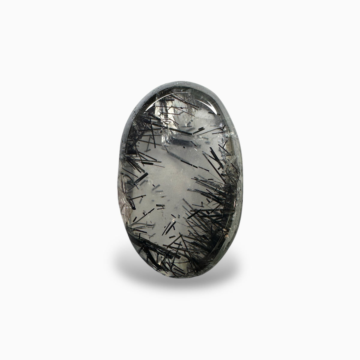 Black Rotile Quartz Stone 15.79 Carats 20x13 mm