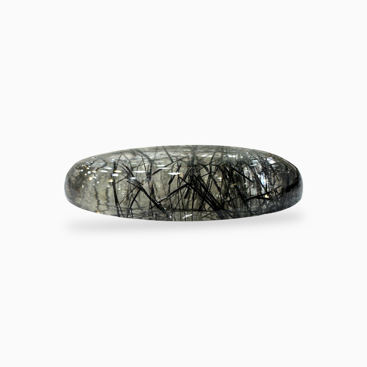 Black Rotile Quartz Stone 59.22 Carats 38x25 mm