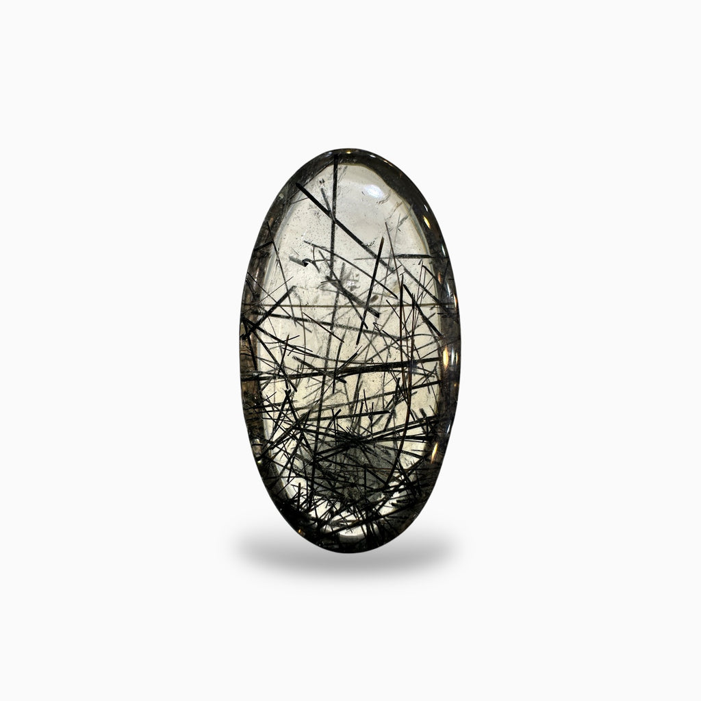 Black Rotile Quartz Stone 59.22 Carats 38x25 mm