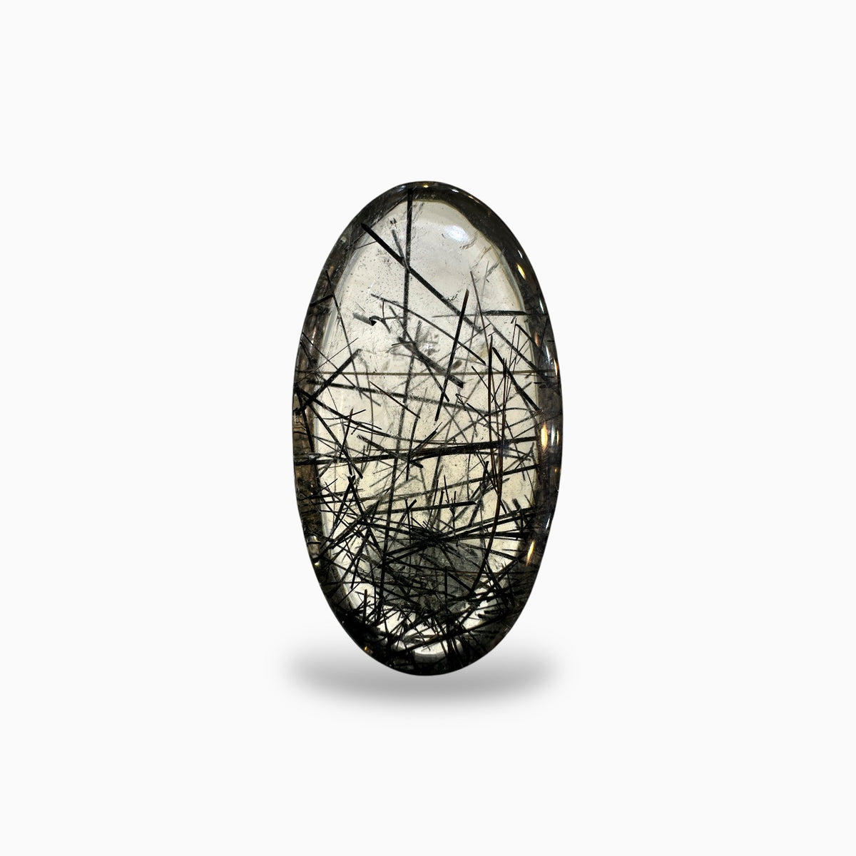 Black Rotile Quartz Stone 59.22 Carats 38x25 mm