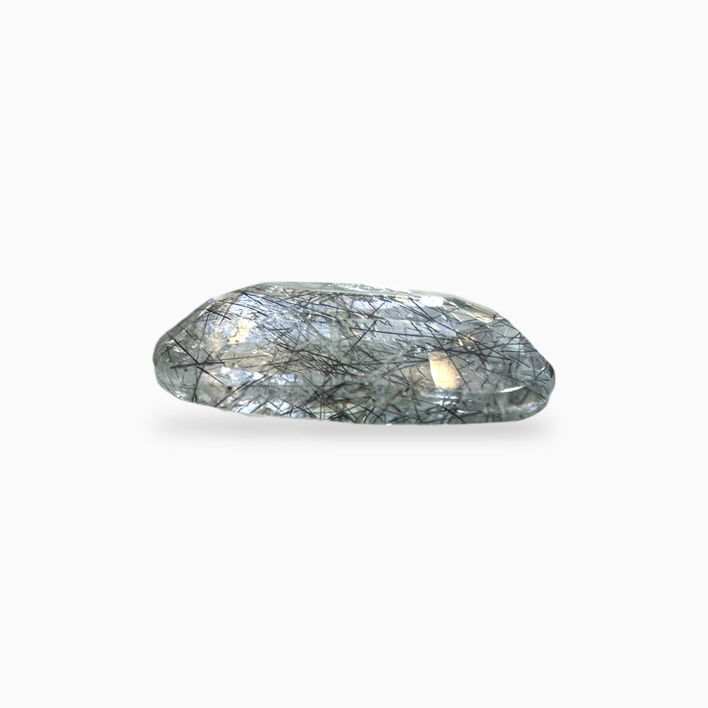 Black Rotile Quartz Stone Oval 15.36 Carats 21x15.5  mm
