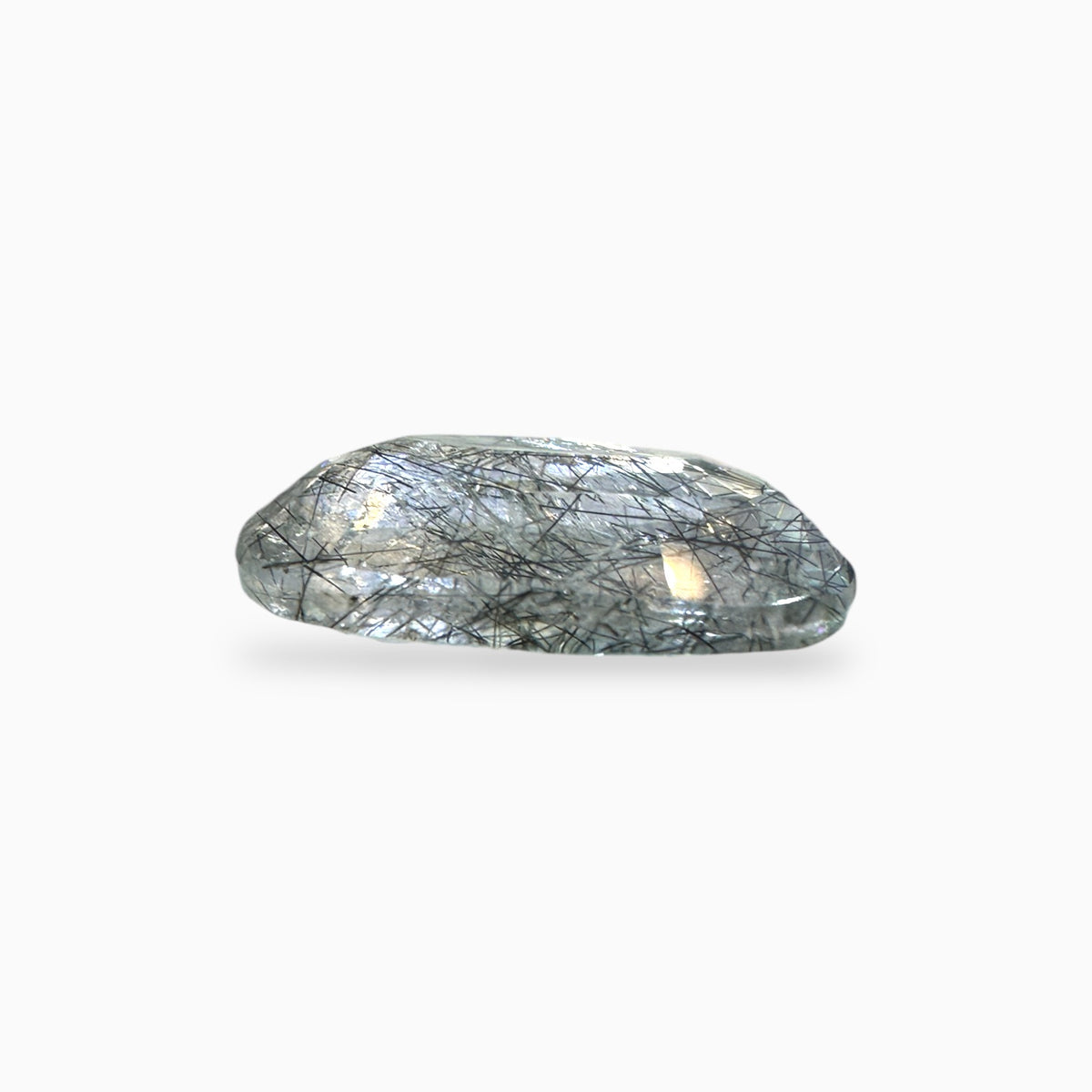 Black Rotile Quartz Stone Oval 15.36 Carats 21x15.5  mm