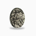 Black Rotile Quartz Stone Oval Cabochon 49.48 Carats 28x22 mm