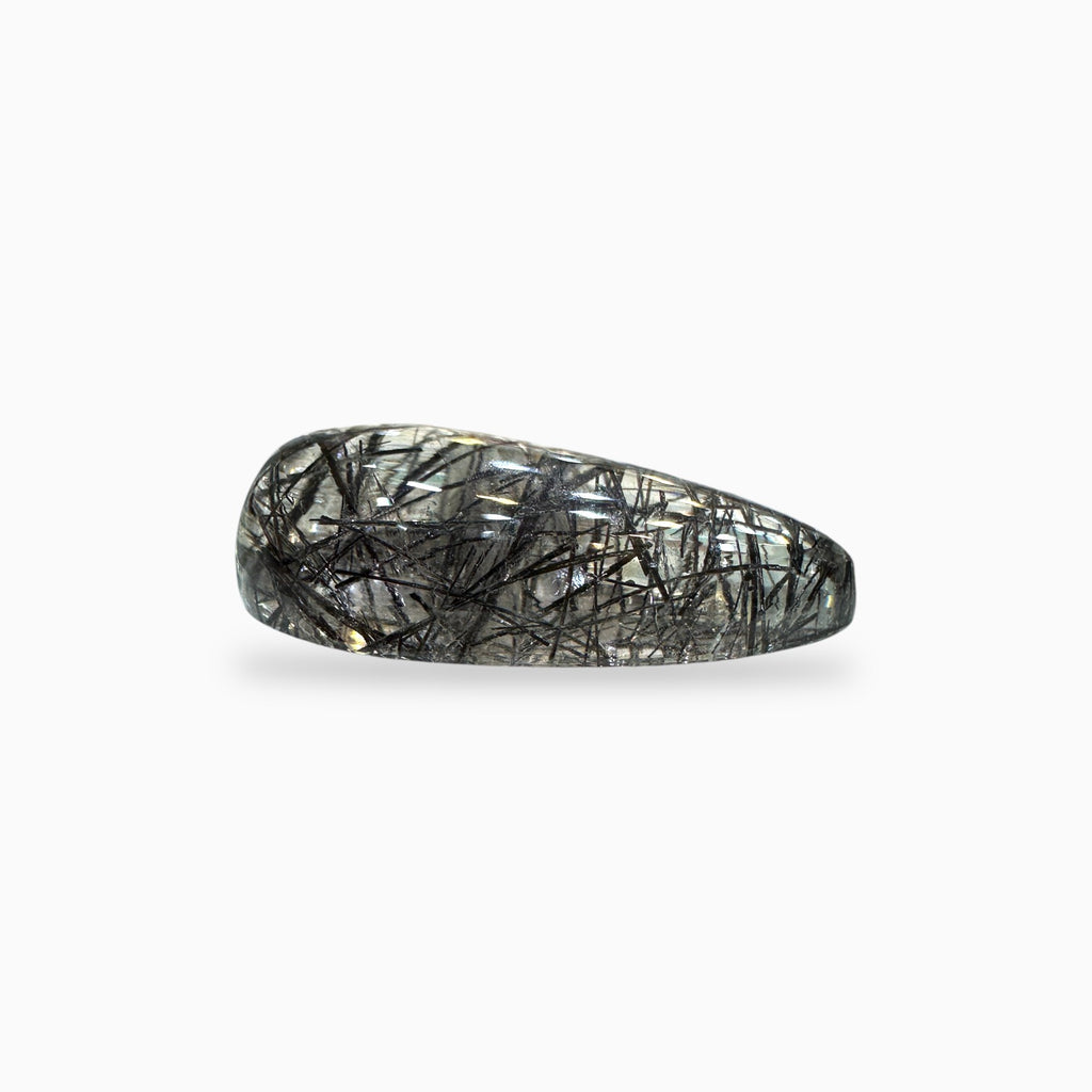 Black Rotile Quartz Stone Pear 30.05 Carats 30x15 mm