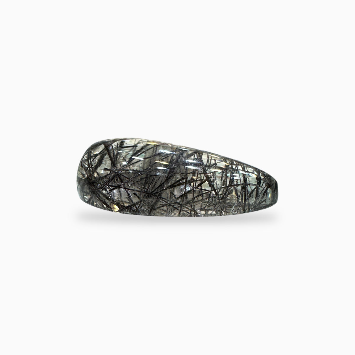 Black Rotile Quartz Stone Pear 30.05 Carats 30x15 mm