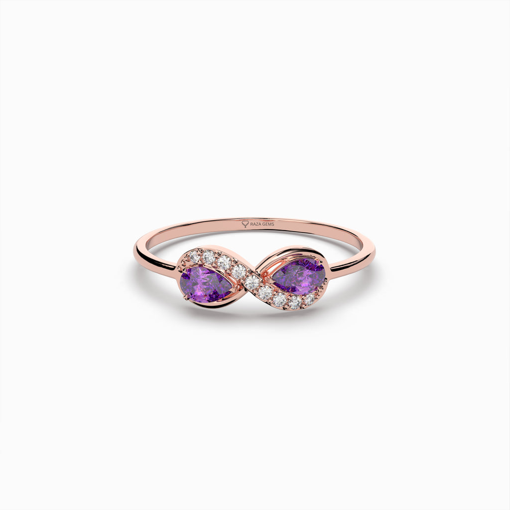 Natural Purple Sapphire Rings 0.50 Carats Spinel - Esther