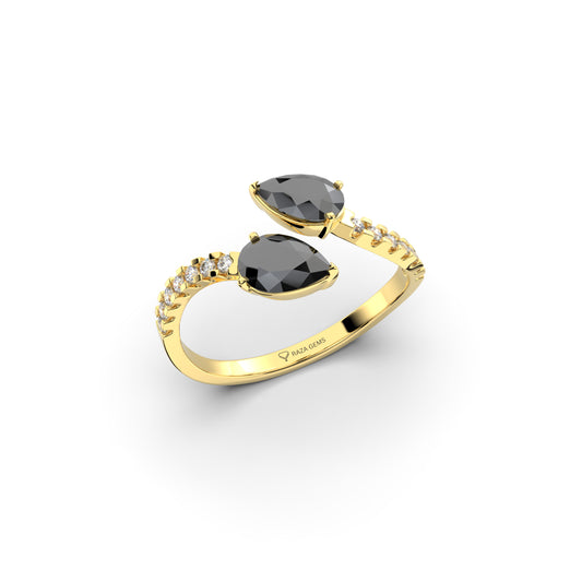 Natural Black Spinel Rings - Alaia