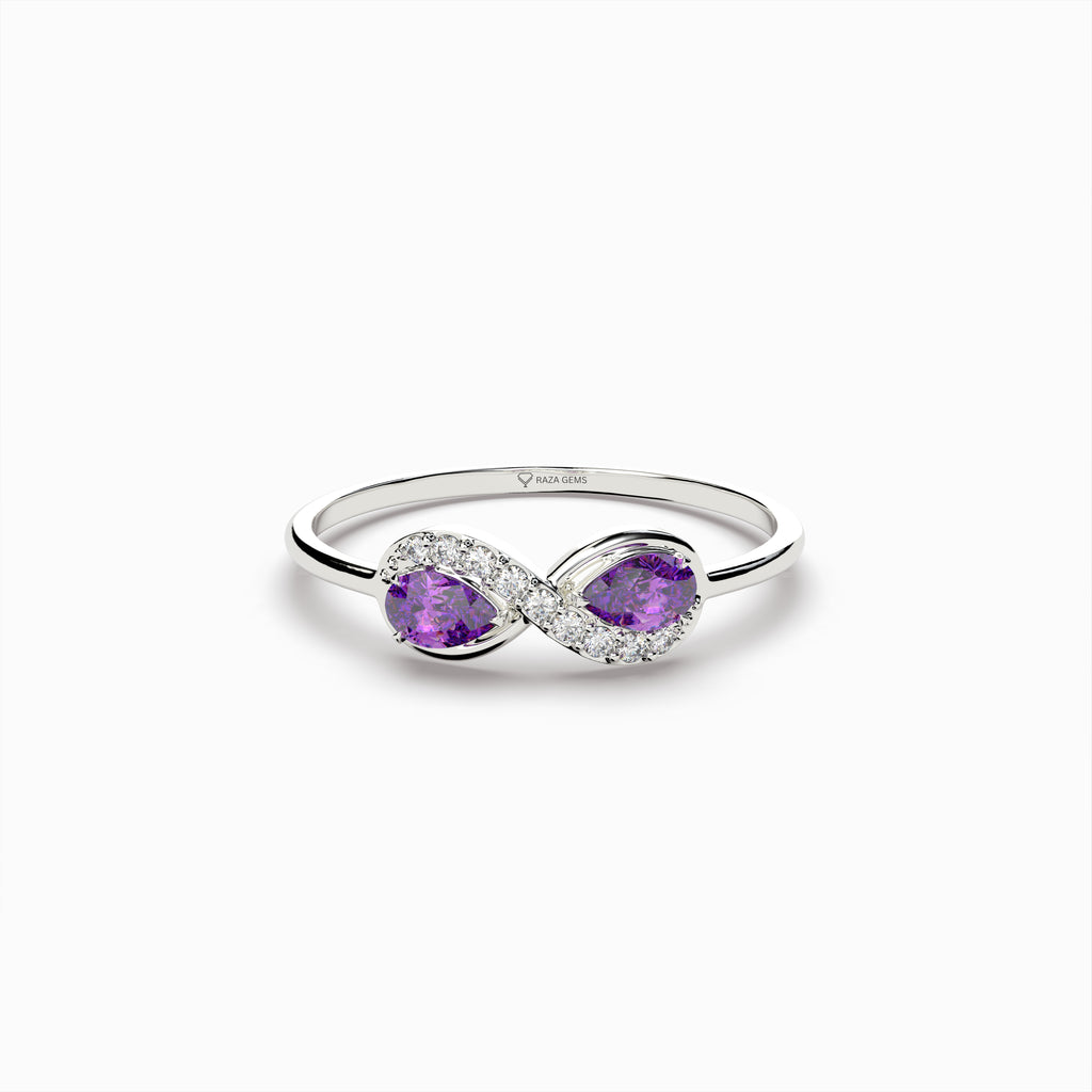 Natural Purple Sapphire Rings 0.50 Carats Spinel - Esther