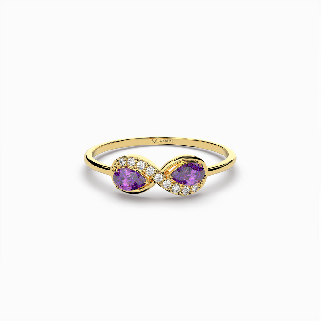 Natural Purple Sapphire Rings 0.50 Carats Spinel - Esther
