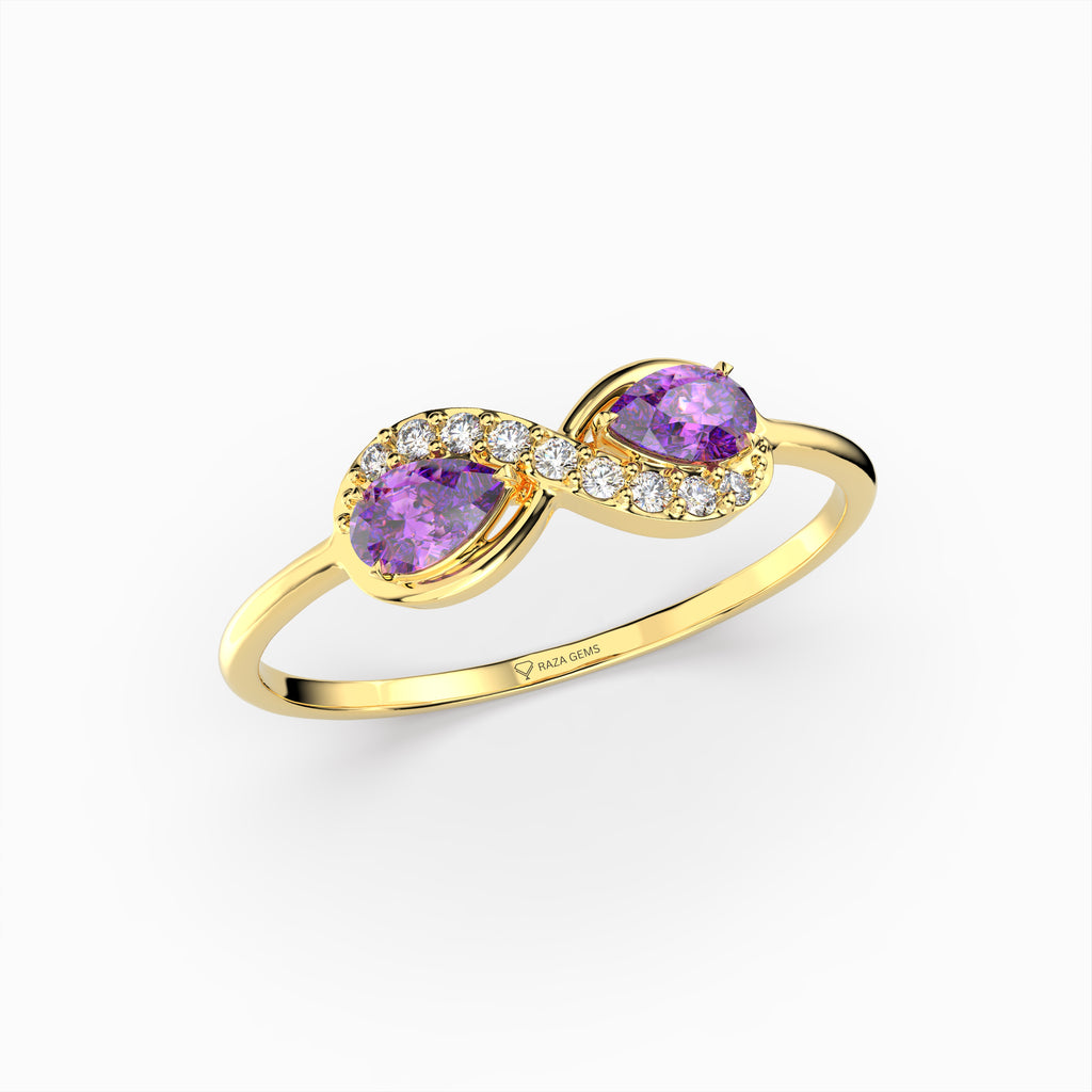 Natural Purple Sapphire Rings 0.50 Carats Spinel - Esther