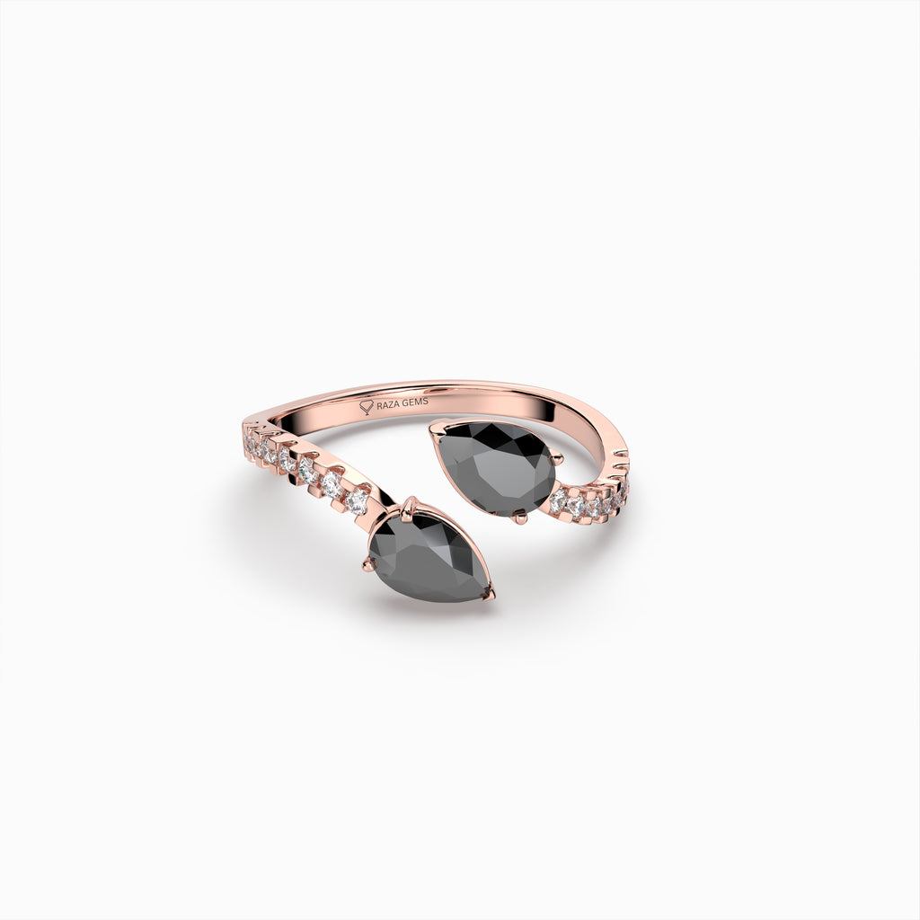Natural Black Spinel Rings - Alaia