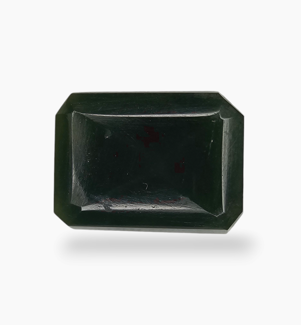 Natural Bloodstone 11.22 Carats Emerald Cut Shape Size 17.5X13mm