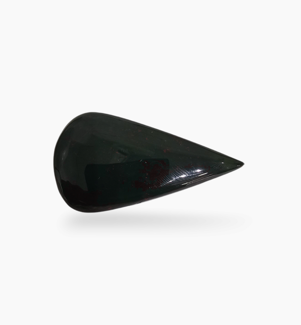 Natural Bloodstone 74.59 Carats Pear Cabochon Shape Size 45X20mm