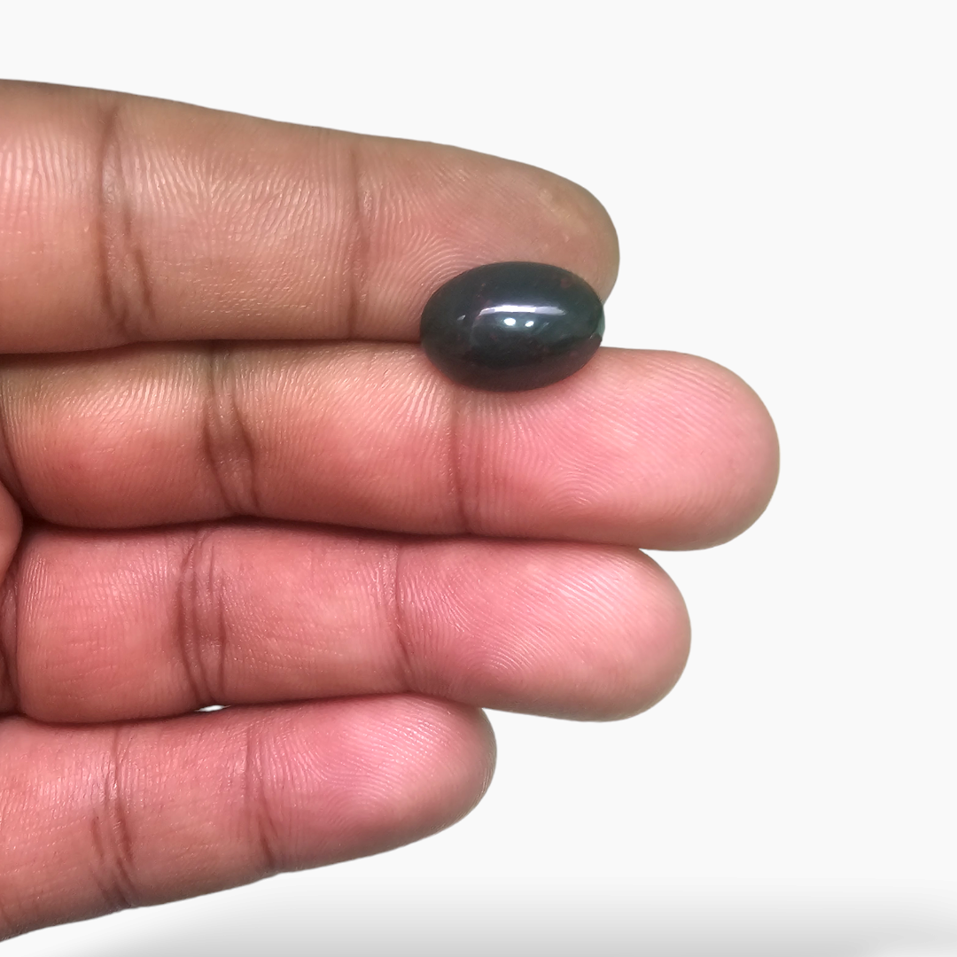 Bloodstone 4.39 Carats Oval Cabochon Shape raza gems.com