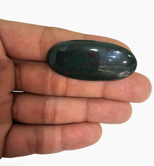 Natural Bloodstone 48.39 Carats Oval Cabochon Shape Size 40.7X20mm