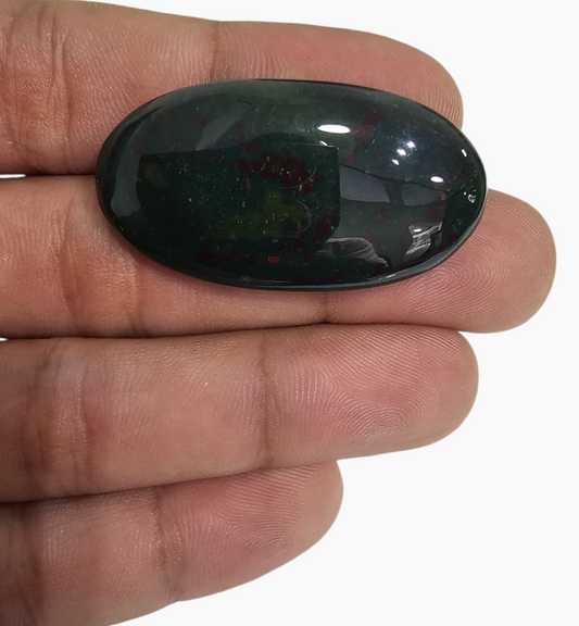 Natural Bloodstone 49.06 Carats Oval Cabochon Shape Size 40X20mm