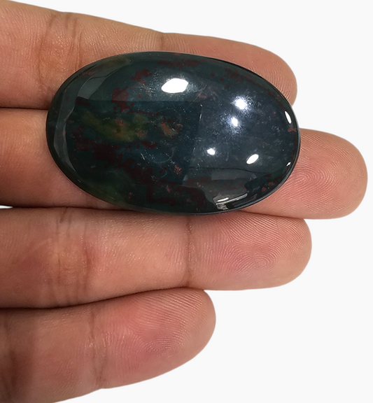 Natural Bloodstone 62.12 Carats Oval Cabochon Shape Size 40.5X30mm