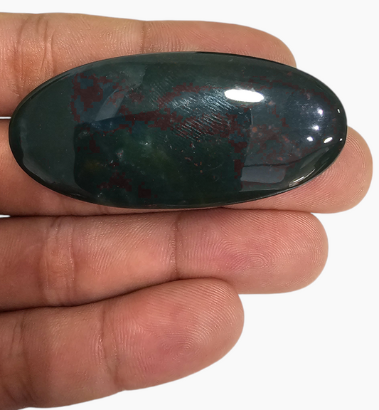 Natural Bloodstone 63.84 Carats Oval Cabochon Shape Size 50.5X20.5mm