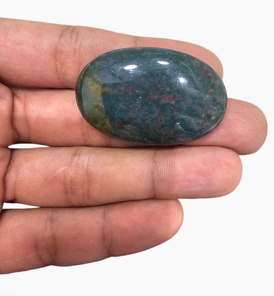 Natural Bloodstone 70.78 Carats Oval Cabochon Shape Size 40.4X20.7mm