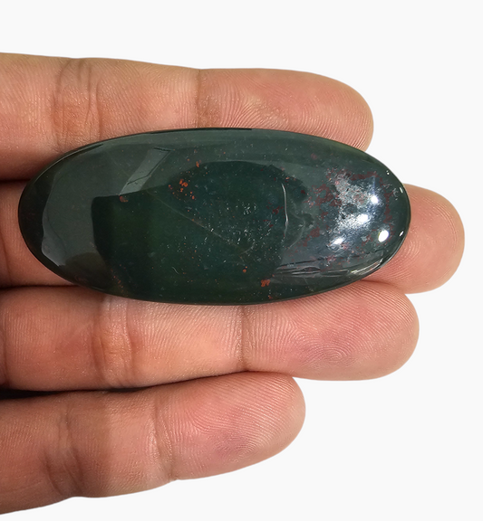 Natural Bloodstone 75.32 Carats Oval Cabochon Shape Size 40.7X20mm