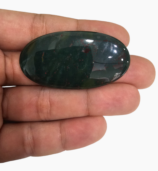 Natural Bloodstone 80.79 Carats Oval Cabochon Shape Size 50.4X30mm