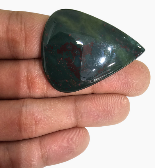 Natural Bloodstone 52.47 Carats Pear Cabochon Shape Size 40X30mm