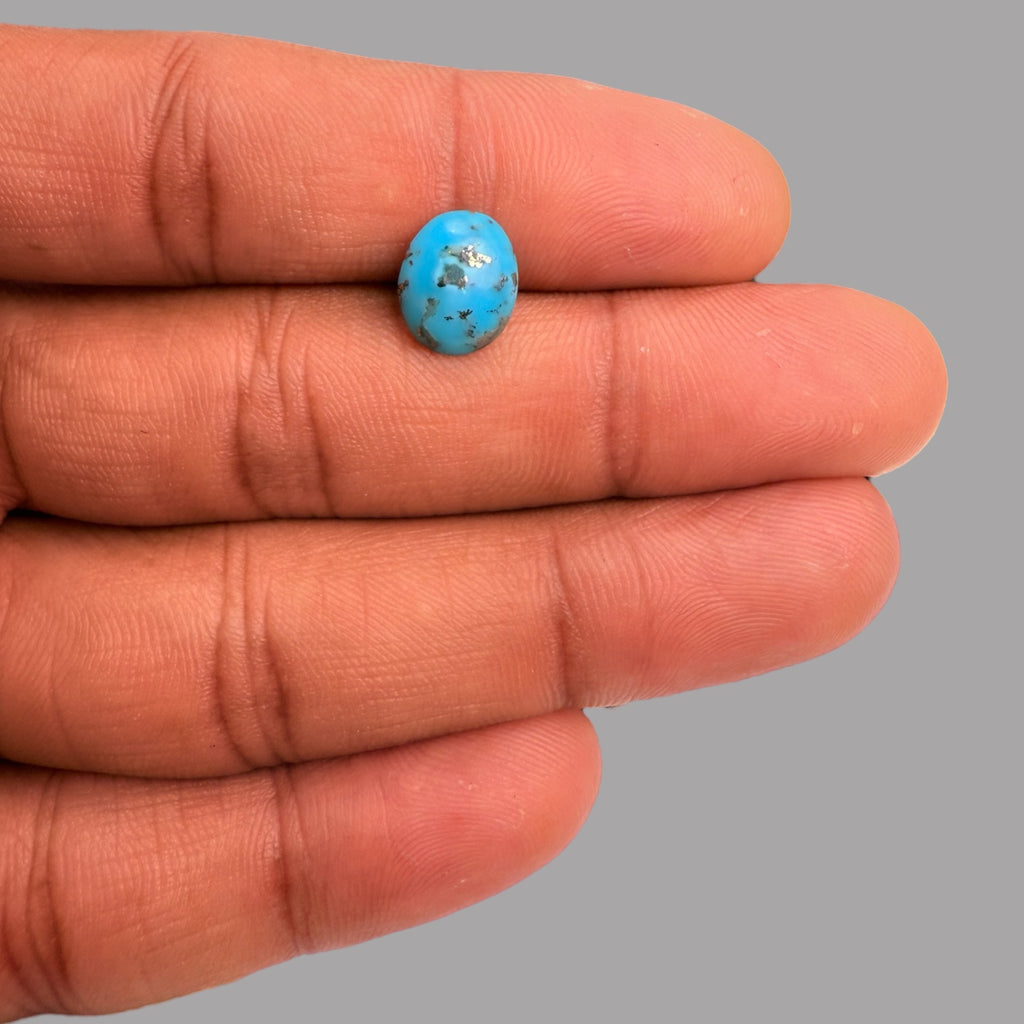 Blue Feroza Stone 1.74 Carats 10.8 x 8.8 x 3.2 mm in Oval