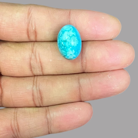 Blue Feroza Stone 15.04 Carats 18.4 x 12.6 x 9.3 mm in Oval