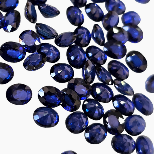 Blue Sapphire 5 by 4 MM Oval Shape Available to Buy in Lot