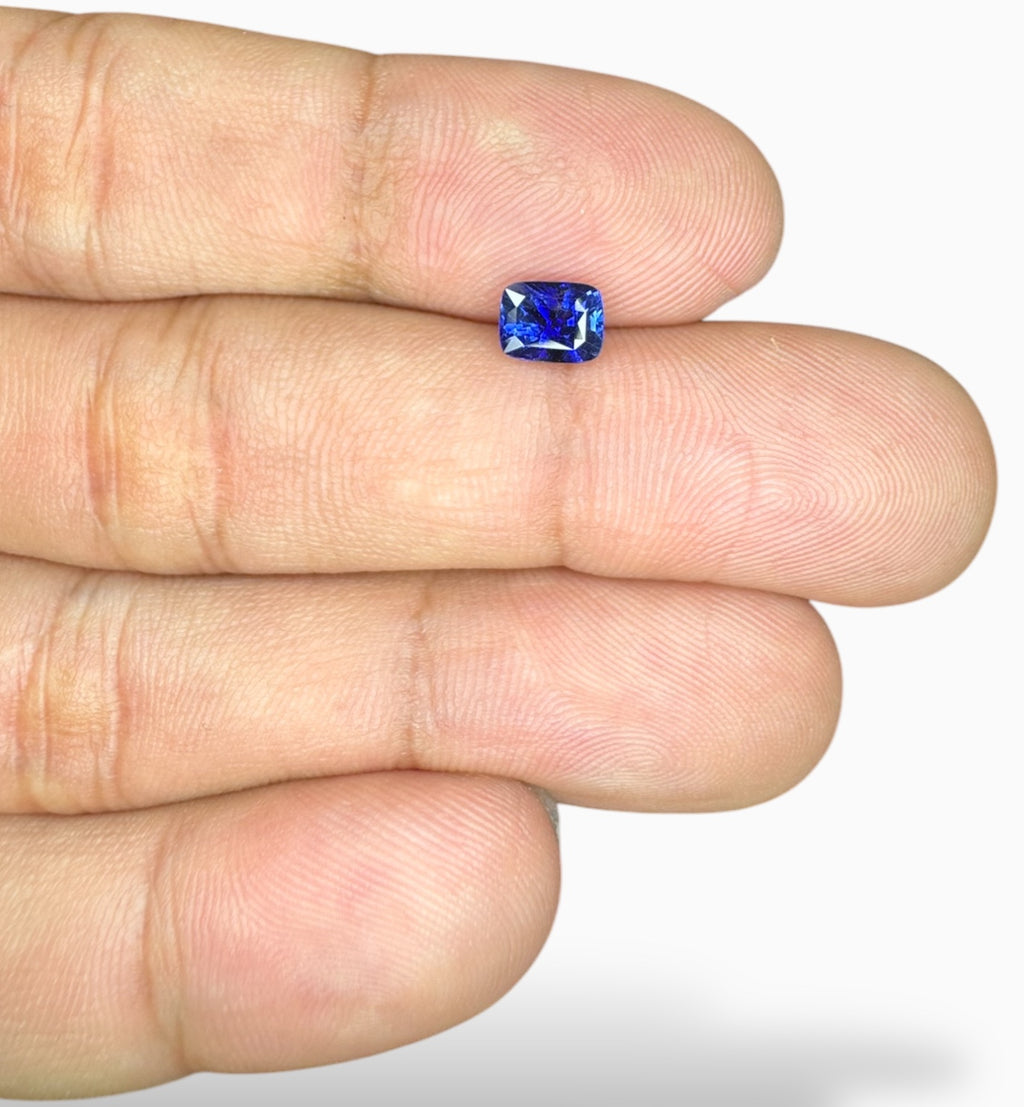 Blue Sapphire Cushion Cut Stone 1.10 Carats 6.3 X 4.9 mm