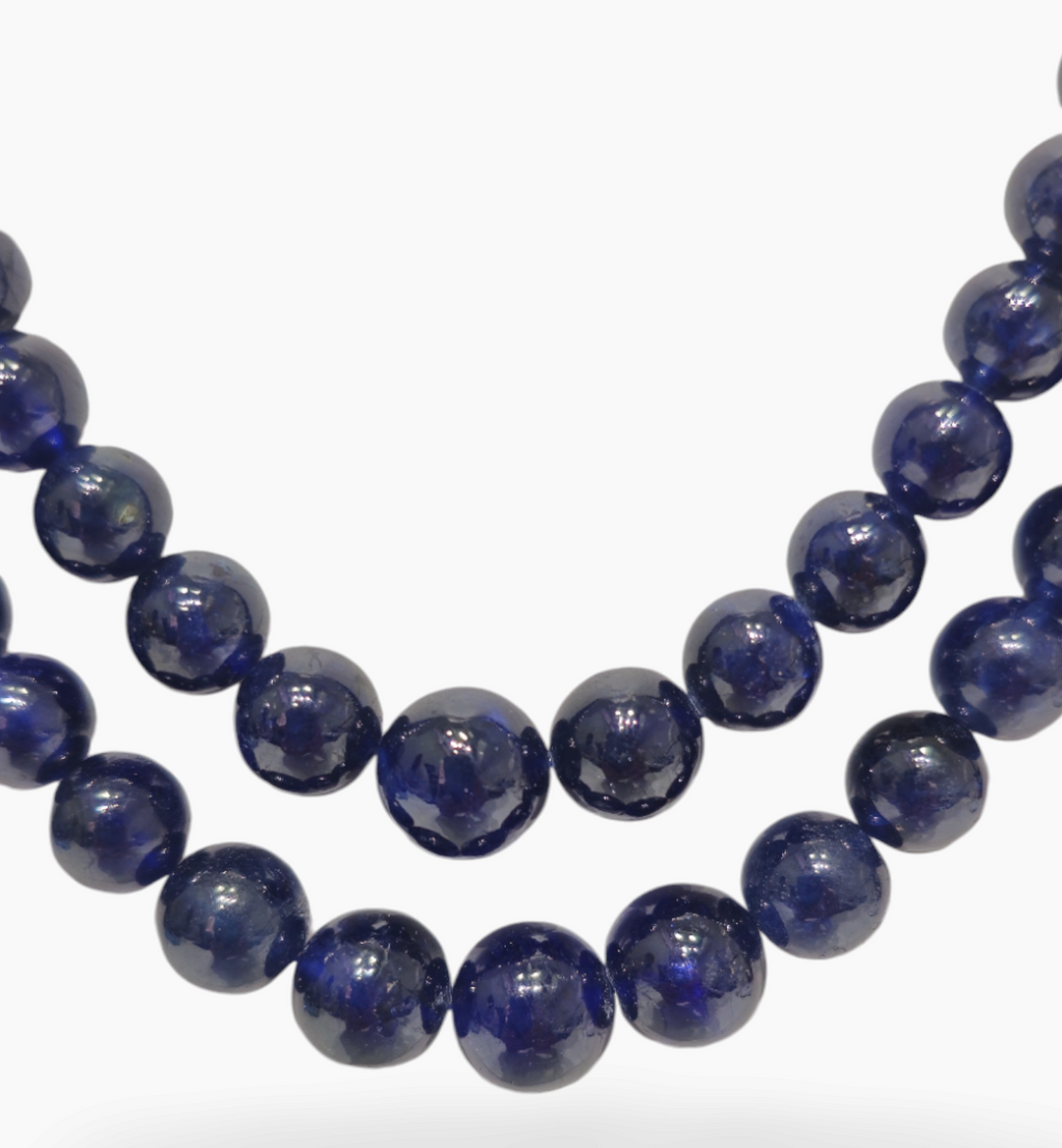 Blue Sapphire Gemstone Beads 741.62 Carats 7-12.5mm Round Shape