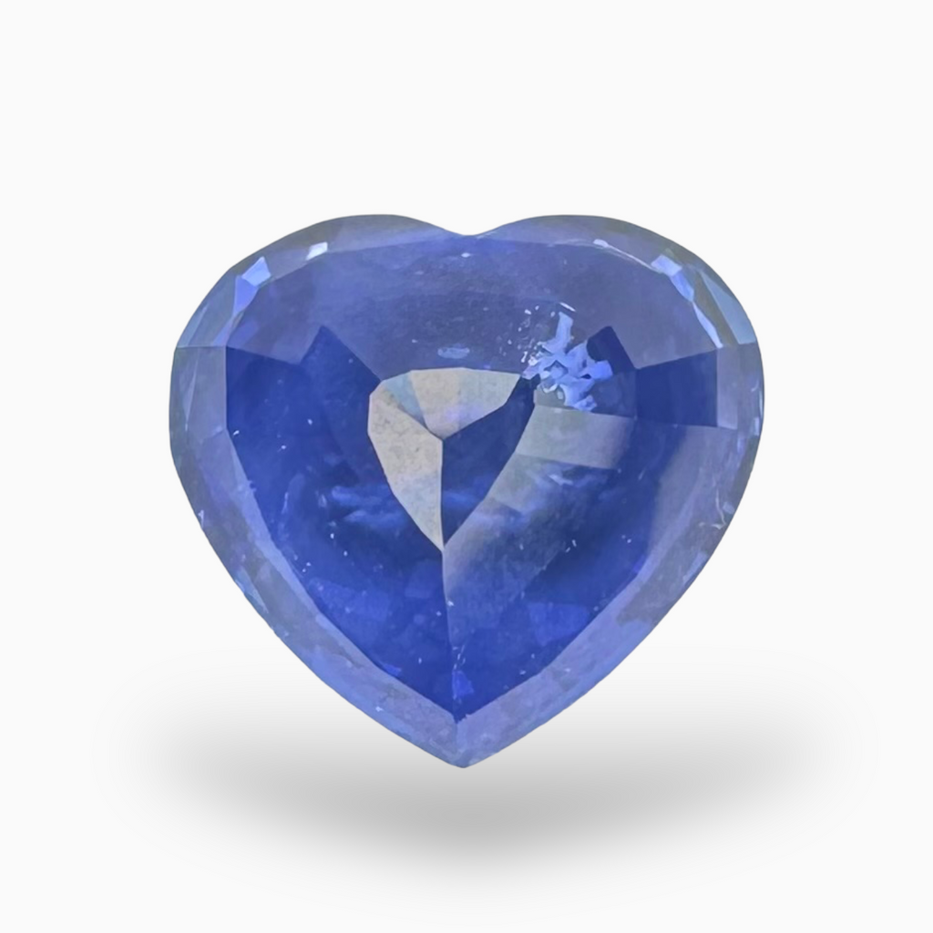 Natural Blue Sapphire Stone 3.12 Carats Heart Shape 8.41X9.20mm Certified
