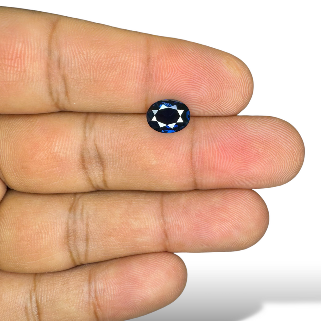 Blue Sapphire Oval 2.03 Carats 8.96 x 6.96 x 3.61 mm Dark Blue