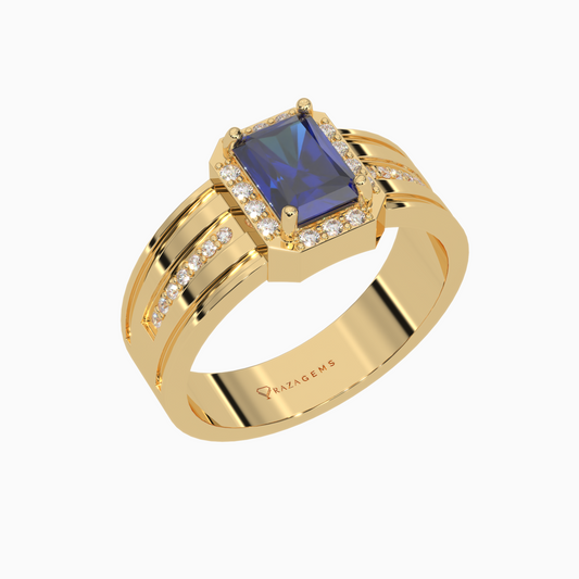 Blue Sapphire Ring  Afshin 18K Yellow Gold