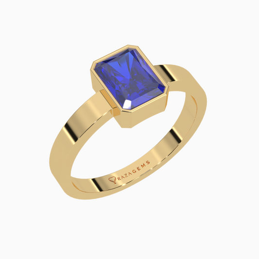 Blue Sapphire Ring  Amin 18K Yellow Gold