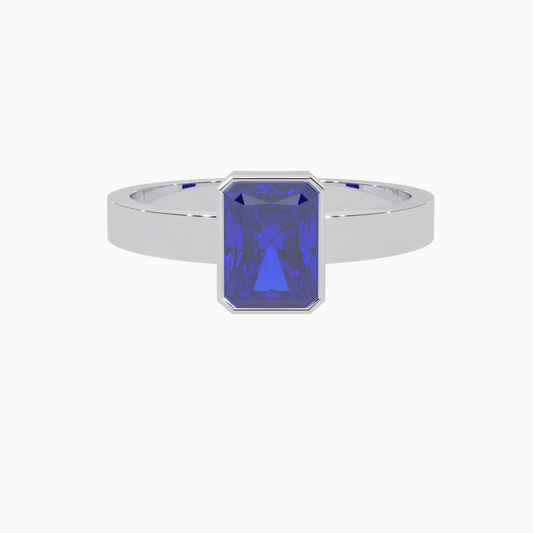 Blue Sapphire Ring Amir Silver