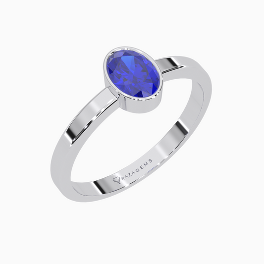 Blue Sapphire Ring Anoush  Silver