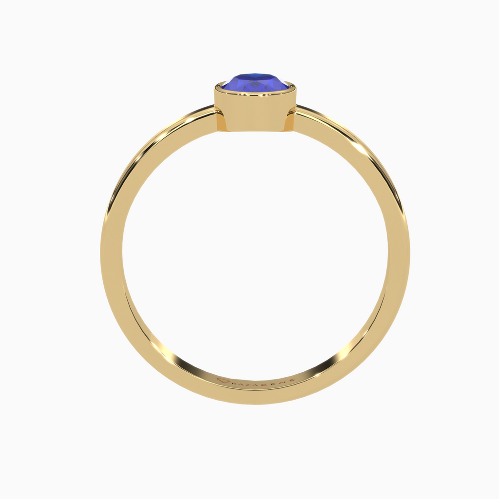 Blue Sapphire Ring  Arad 18K Yellow Gold