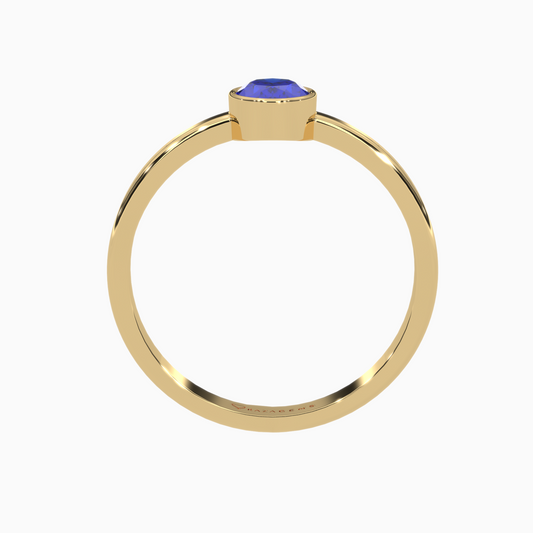 Blue Sapphire Ring  Arad 18K Yellow Gold