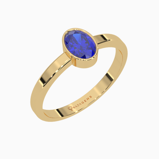 Blue Sapphire Ring  Arad 18K Yellow Gold