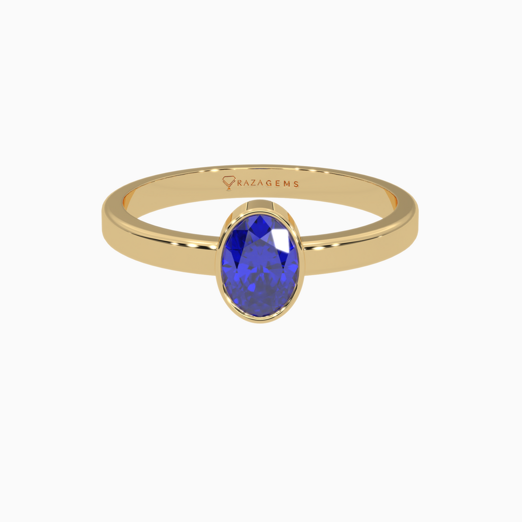 Blue Sapphire Ring  Arad 18K Yellow Gold
