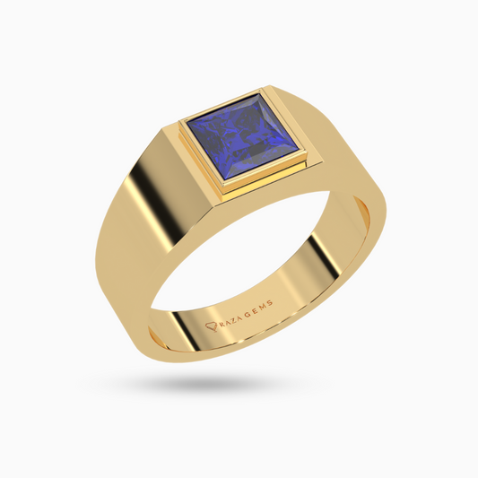 Blue Sapphire Ring  AshkAn 18K Yellow Gold