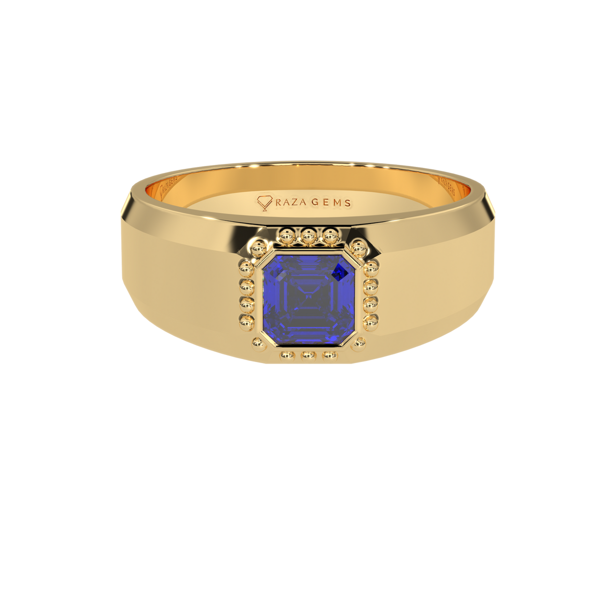 Blue Sapphire Ring  BamshAd 18K Yellow Gold