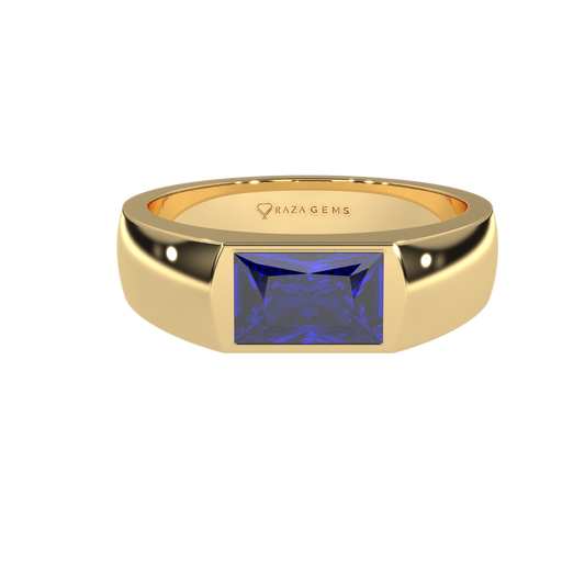 Blue Sapphire Ring  Bozorgmehr 18K Yellow Gold