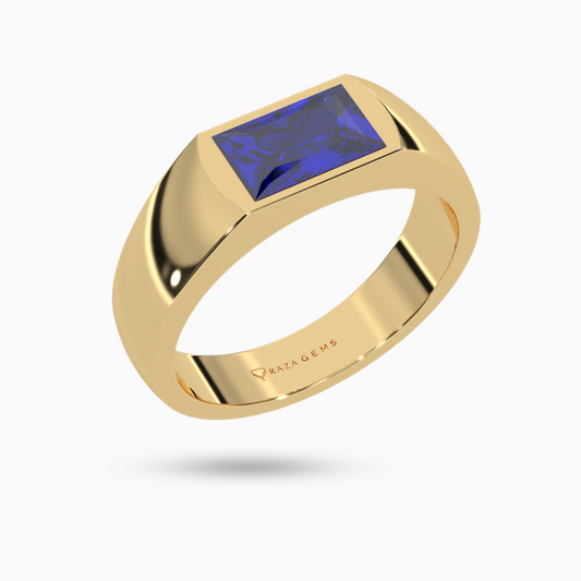 Blue Sapphire Ring  Bozorgmehr 18K Yellow Gold
