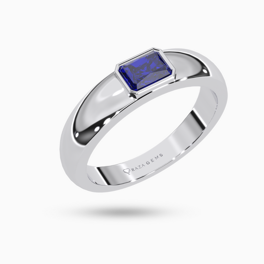 Blue Sapphire Ring DAvood Silver