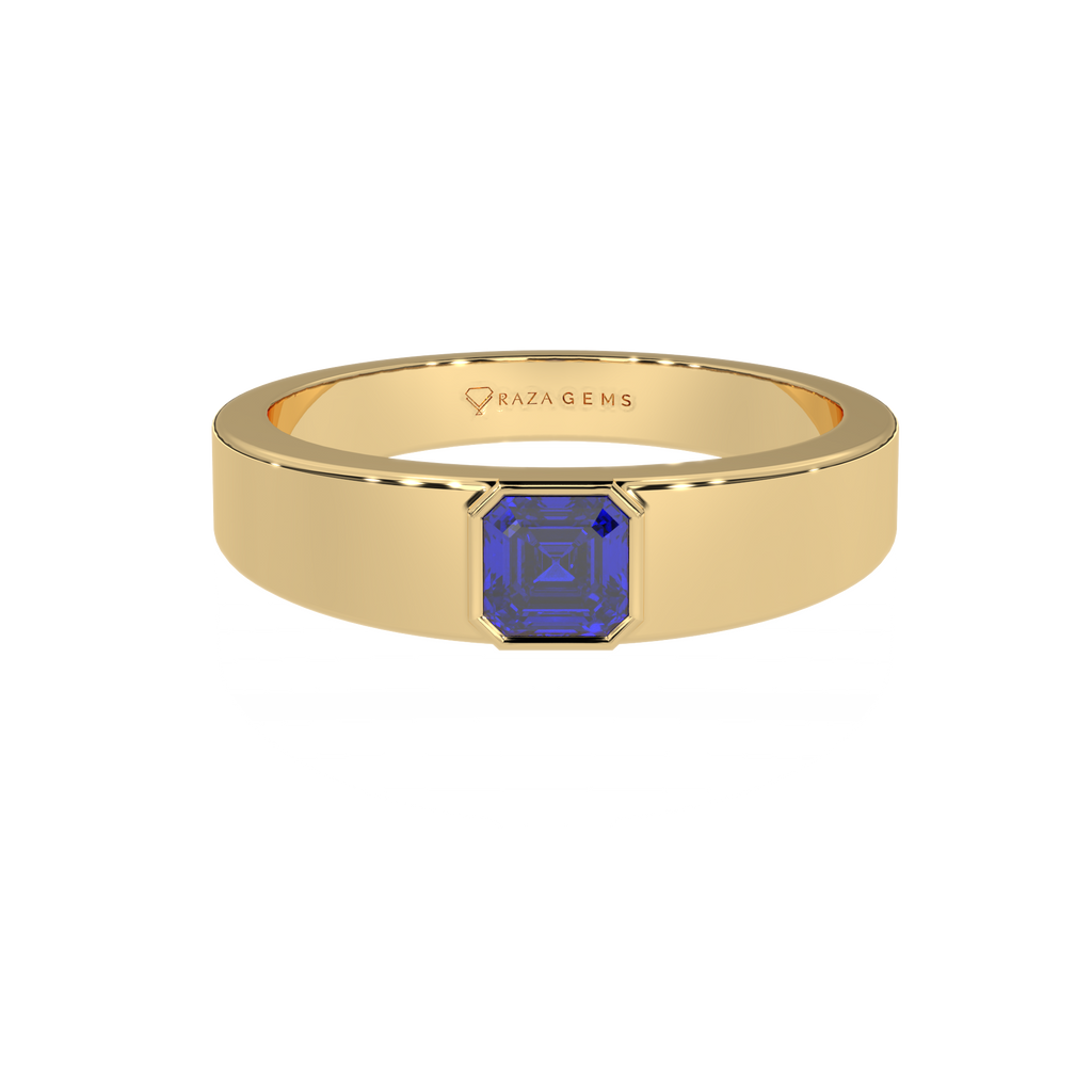 Blue Sapphire Ring  FarAz 18K Yellow Gold